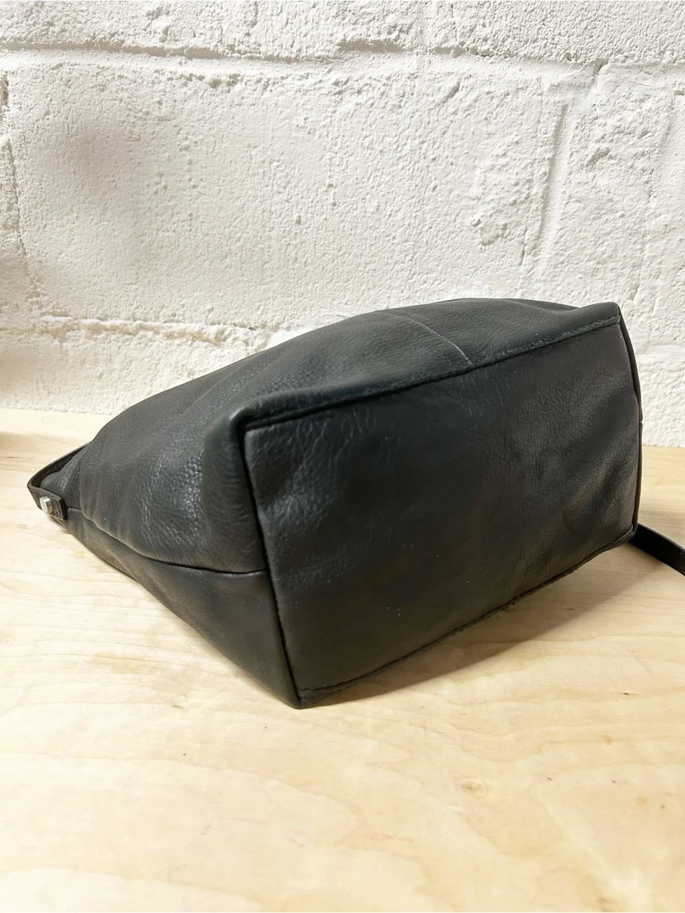 American Leather Co. Dayton Black Pebbled Leather Crossbody Hobo Bag; $145 MSRP